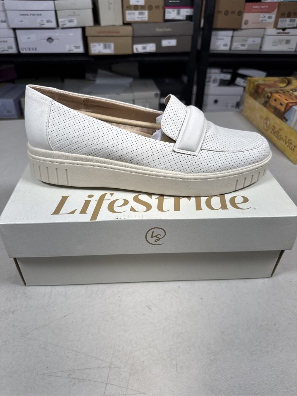 Women's 12 LifeStride Geneva Chop Loafer Cloud White M